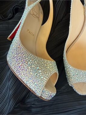 Christian Louboutin Suede Strass Very Riche 120 Platform